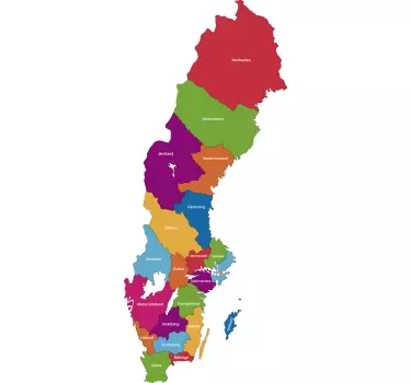 Karta sverige hemmabio klistermärke - Tenstickers