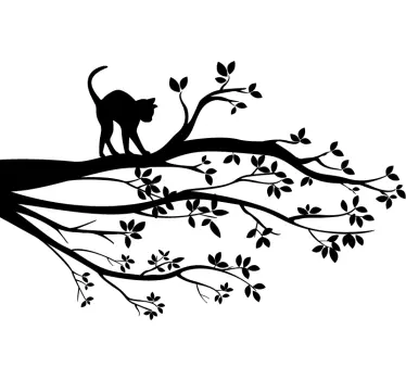 Katt i trädväggdekal - Tenstickers