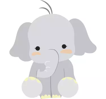 Klädde elefant barn klistermärke - Tenstickers