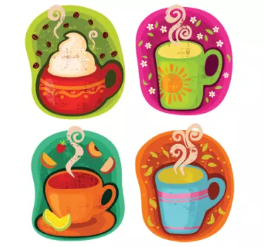 Koppar kaffe kök klistermärken - Tenstickers