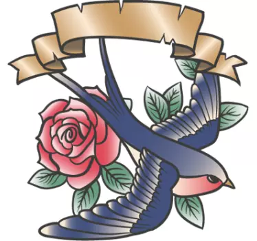 Legerade rosa fågel tatuering dekaler - Tenstickers