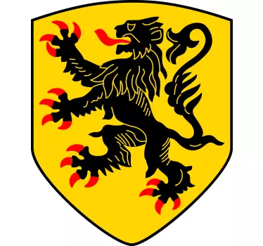 Lejon flamländsk flagg bil dekal - Tenstickers