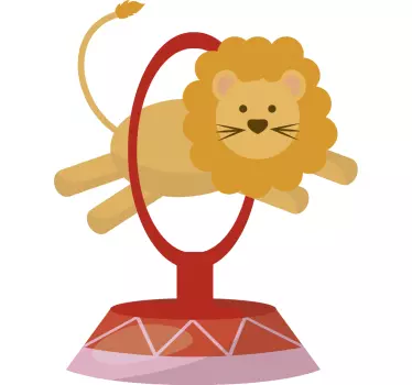 Lejon hoppning cirkus klistermärke - Tenstickers