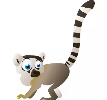 Lemur vägg klistermärke - Tenstickers