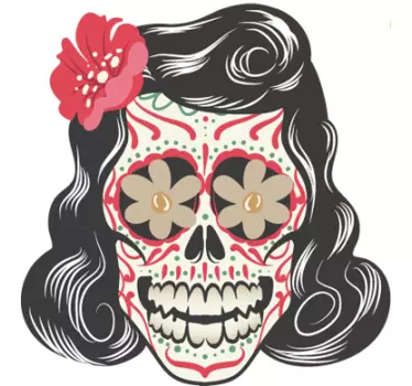Mexikanska dagen av det döda dekorativa dekalet - Tenstickers