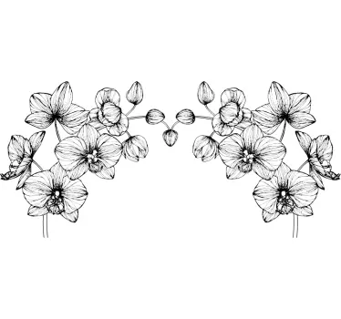 Moderna blommor vägg klistermärke för sovrum - Tenstickers