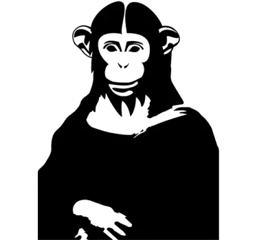Mona lisa schimpansväggklistermärke - Tenstickers