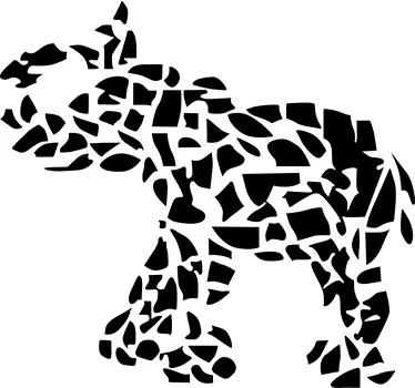 Mosaik elefant klistermärke - Tenstickers