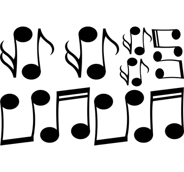 Musikaliska anteckningar klädhängare vägg klistermärke - Tenstickers
