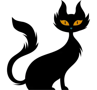 Olycklig svart katt hem vägg klistermärke - Tenstickers