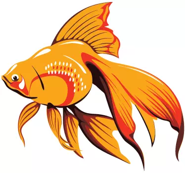 Orange akvarium fiskvägg klistermärke - Tenstickers