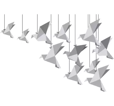 Origami fåglar vägg klistermärke - Tenstickers