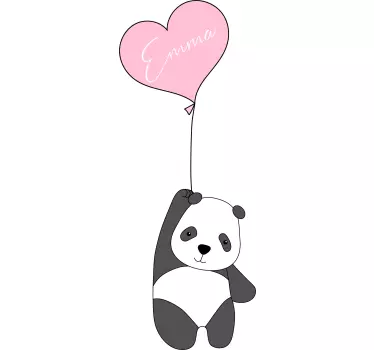 Panda med ballong personlig klistermärke - Tenstickers