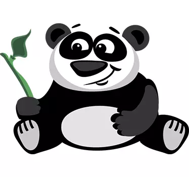 Panda med bambu - Tenstickers