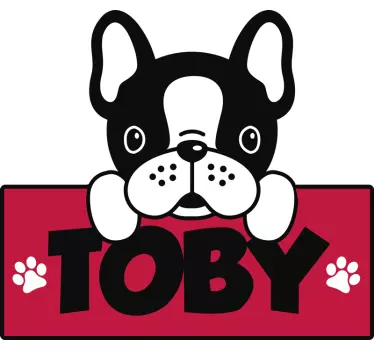 Personlig bulldog klistermärke - Tenstickers