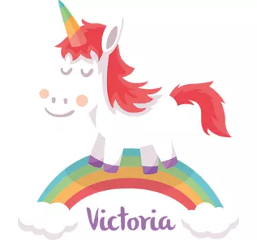 Personlig unicorn vägg klistermärke - Tenstickers
