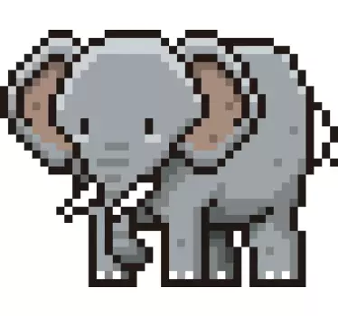 Pixel elefant djur väggdekor - Tenstickers