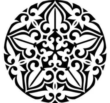 Prydnads cirkel mandala vägg klistermärke - Tenstickers