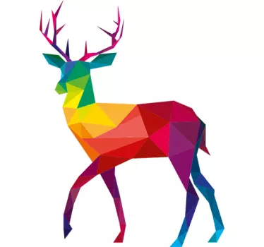 Regnbåge geometriska stag vägg klistermärke - Tenstickers