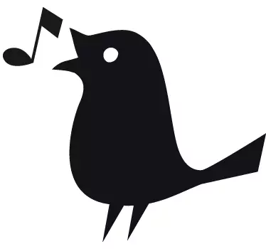 Sång fågel svart tavla klistermärke - Tenstickers