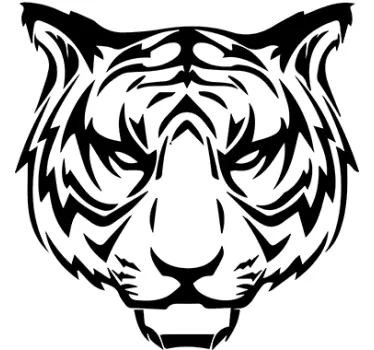 Scowling tiger klistermärke - Tenstickers