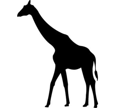Siluett giraff vägg klistermärke - Tenstickers