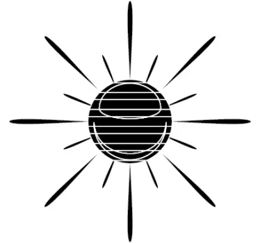 Sol med linjer klistermärke - Tenstickers