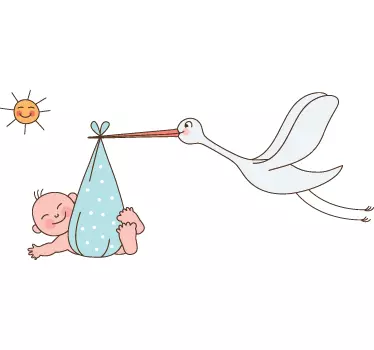 Stork bär barnklistermärke - Tenstickers