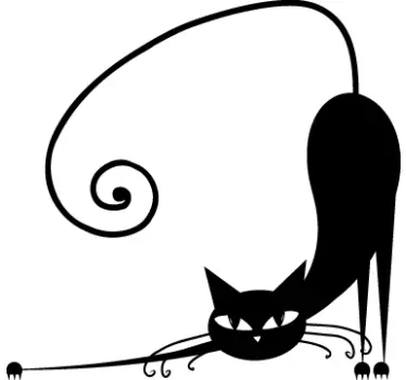 Stretching kattunge klistermärke - Tenstickers