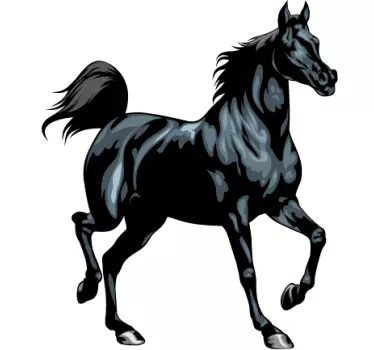 Svart hästvägg klistermärke - Tenstickers