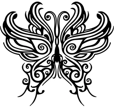 Tribal fjäril mask dekal - Tenstickers