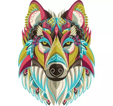 Tribal varg vardagsrum väggdekor - Tenstickers