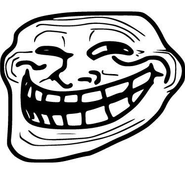 Troll ansikte dekorativ klistermärke - Tenstickers