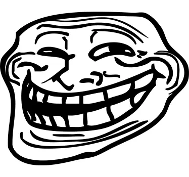 Troll ansikts klistermärke - Tenstickers