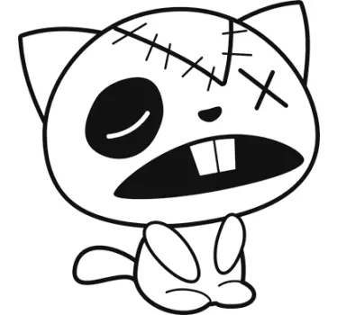 Tyg katt vägg klistermärke - Tenstickers