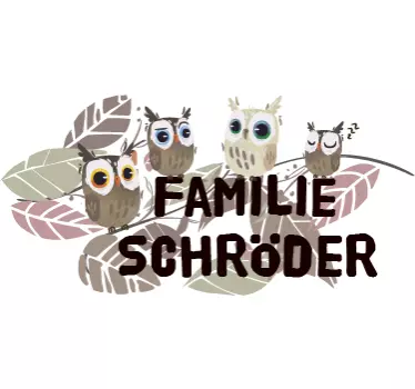 Uggla familj brev fågel klistermärke - Tenstickers