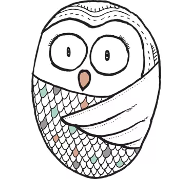 Uggla illustration klistermärke - Tenstickers