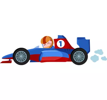 Ungar f1 bil väggen klistermärke - Tenstickers
