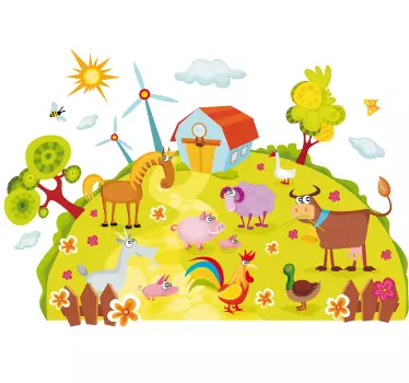 Ungar gård planeten väggen klistermärke - Tenstickers