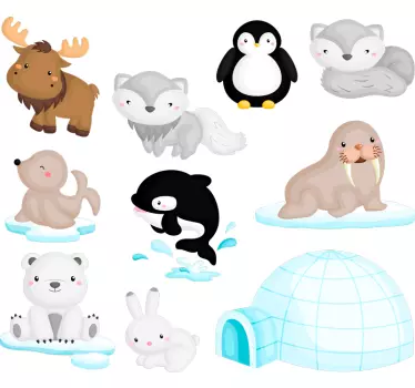 Väggklistermärke för arktiska djurliv - Tenstickers