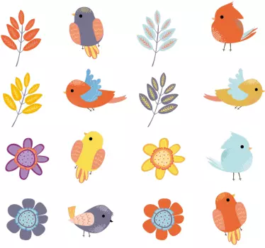Vårfåglar som fågel dekaler - Tenstickers
