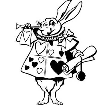 Wonderland kanin vägg klistermärke - Tenstickers