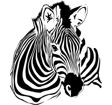 Zebra porträtt väggdekor - Tenstickers