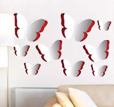 3d-fjärilar klistermärke - Tenstickers