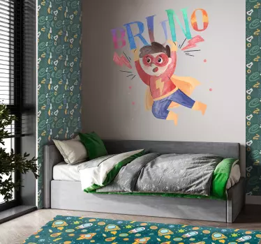 Akvarell super kid superhjälte klistermärke - Tenstickers