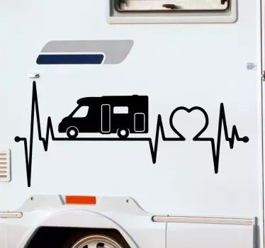 Husbil kardiogram dekal husvagn - Tenstickers