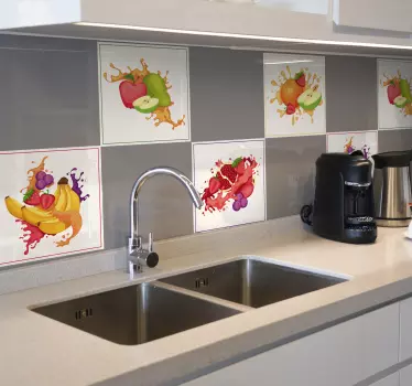 Klistermärke för frukt collage kakel - Tenstickers
