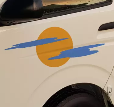 Sol och moln dekal husvagn - Tenstickers