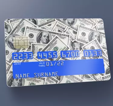 Dollar kreditkort klistermärke - Tenstickers