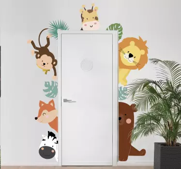 Djur på dörrglaset klistermärke - Tenstickers